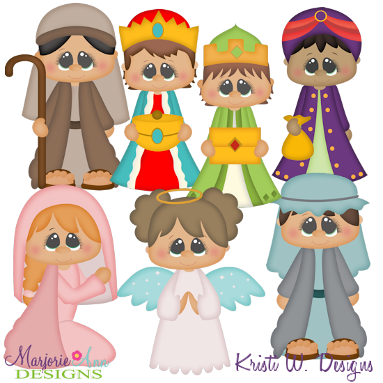 Winter Village~Nativity 1 SVG Cutting Files + Clipart - Click Image to Close